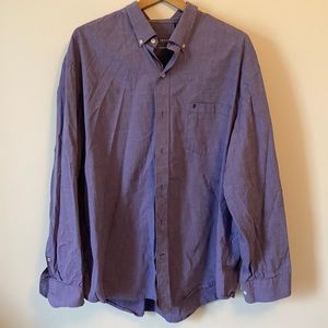IZOD Long Sleeve Button Down Shirt Purple XXL
